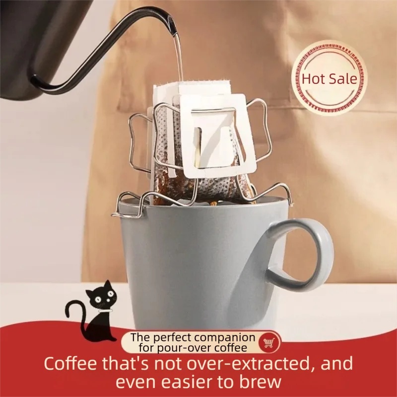 Coffee Equipment Cleaner - 1/3/5 Stück Kaffeetassen-Tropffilter-Papiertütenhalter aus Edelstahl, wiederverwendbarer