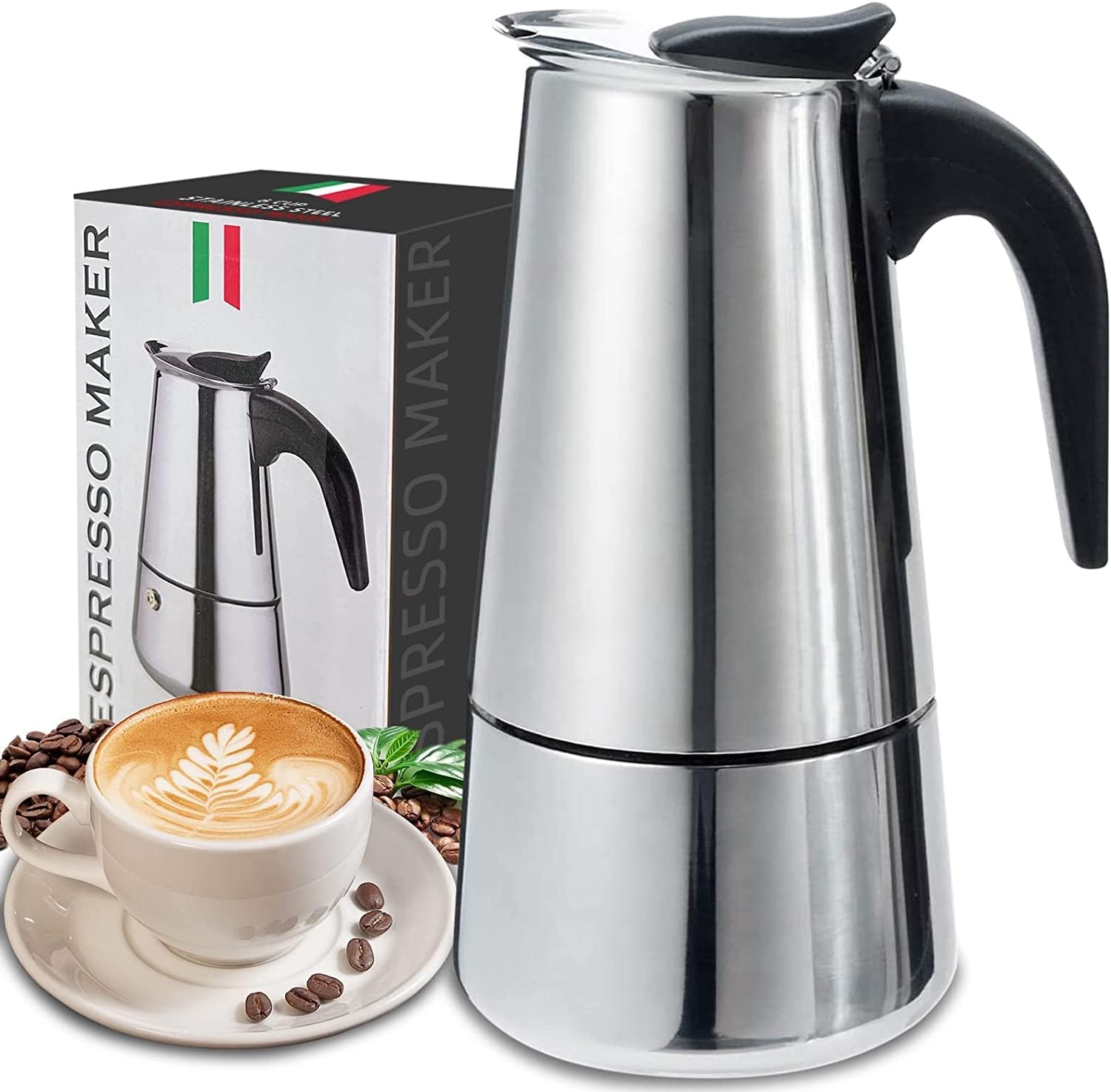 4/6/9 Tassen Moka Pot Caffe Ma – Coffee Equipment Machine Bewertung und Preis